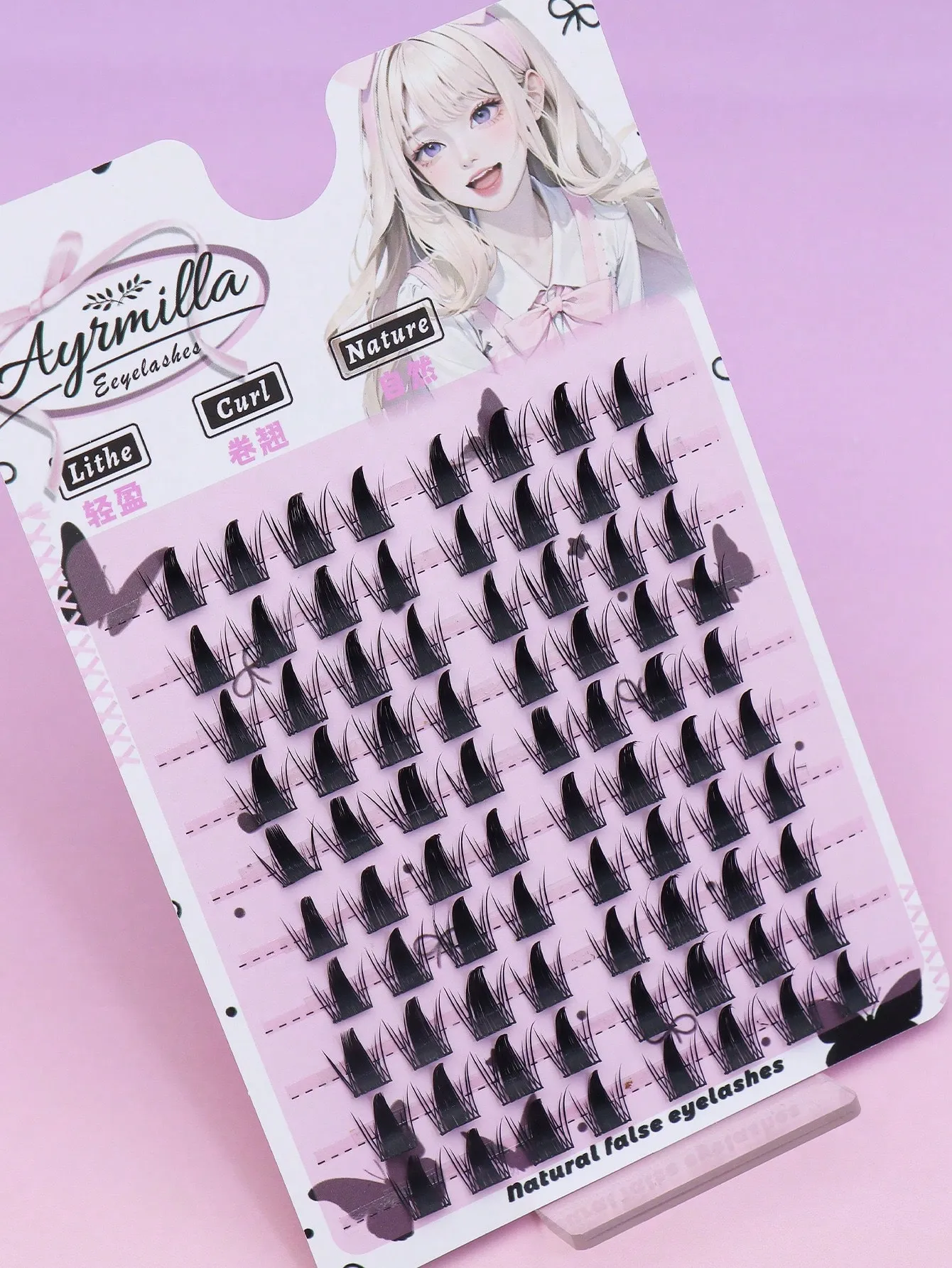Bulu Mata Cluster Runcing Anime Manga Ujung Tajam Mata Rubah Bulu Mata Individu Cosplay DIY Bulu Mata Palsu Tersegmentasi — image 3