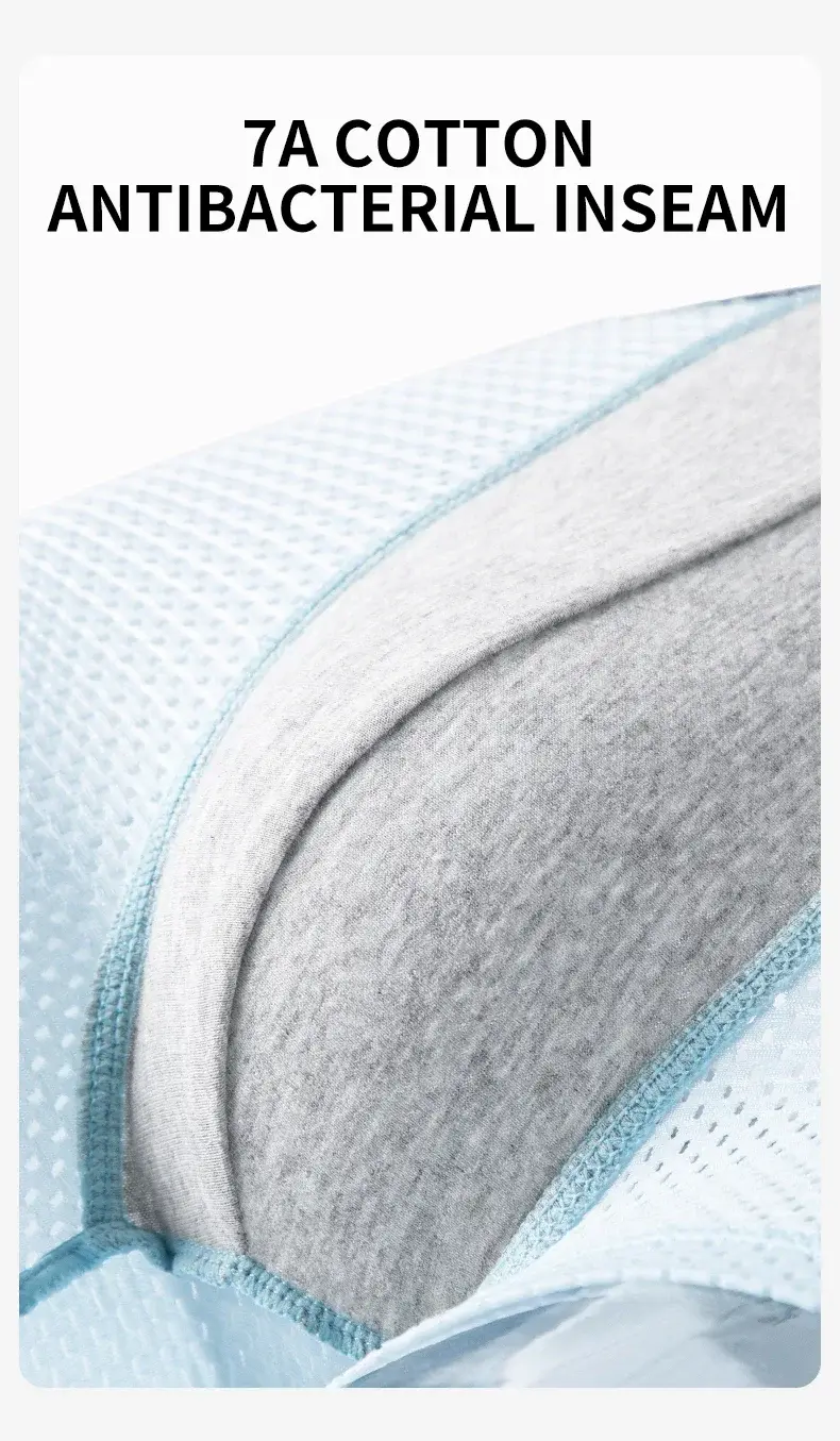 MiiOW 4Pcs Ice Silk Men's Boxershorts Breathable Mesh Mens Underpants Boxers 7A Antibacterial Crotch Man Underwear Mens Panties — image 3