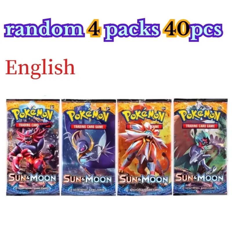 fun 40 Pieces Pokemon Card Pack 4 Sets Sun Moon Violet 151 English Trading Cards Collectible Toys Halloween Gift Fantasy Sci Fi — image 32
