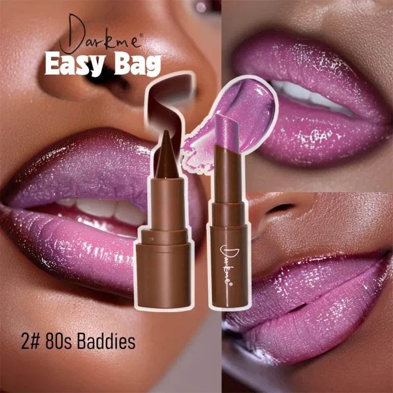 Tapered Tip Matte Lip Liner Pencil & Pearlescent Lipstick Set Long Lasting Waterproof Sparkling Professional Lip Makeup Duo