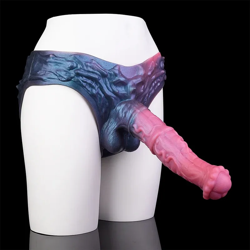 Strap On Cavallo lungo Guaina per dildo Imbracatura in silicone Mutandine per dildo Manicotto per pene indossabile Giocattolo adulto del sesso per uomini Preservativo riutilizzabile — image 8