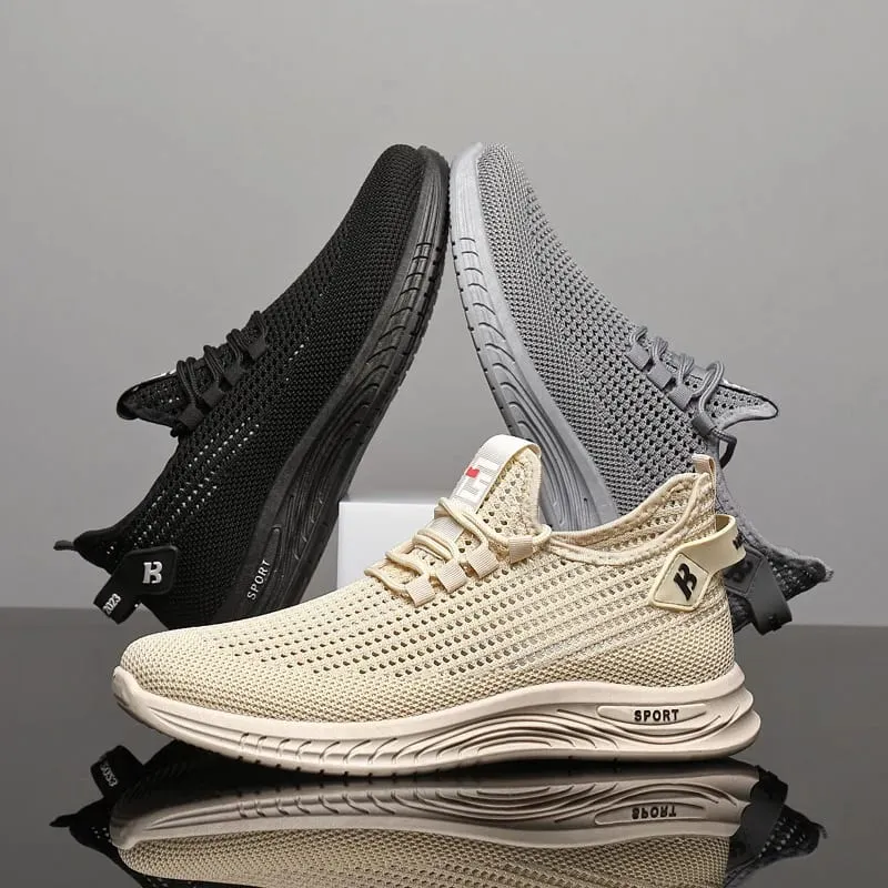 Scarpe da ginnastica leggere in maglia a rete da uomo Suola morbida con cuscino Scarpe da ginnastica per camminare quotidianamente Calzature da corsa per palestra all'aperto traspiranti antiscivolo — image 4
