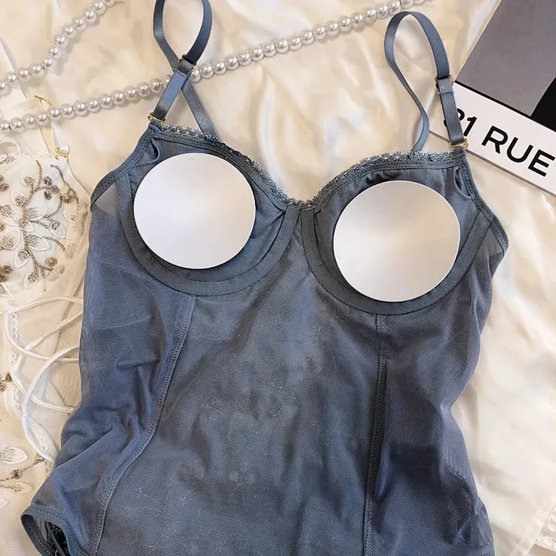 Ensemble de soutien-gorge une pièce avec broderie tridimensionnelle de pétales de fleurs, lingerie, anneau en acier doux, sangle sexy, sous-vêtements façonnant le fichier ouvert — image 6