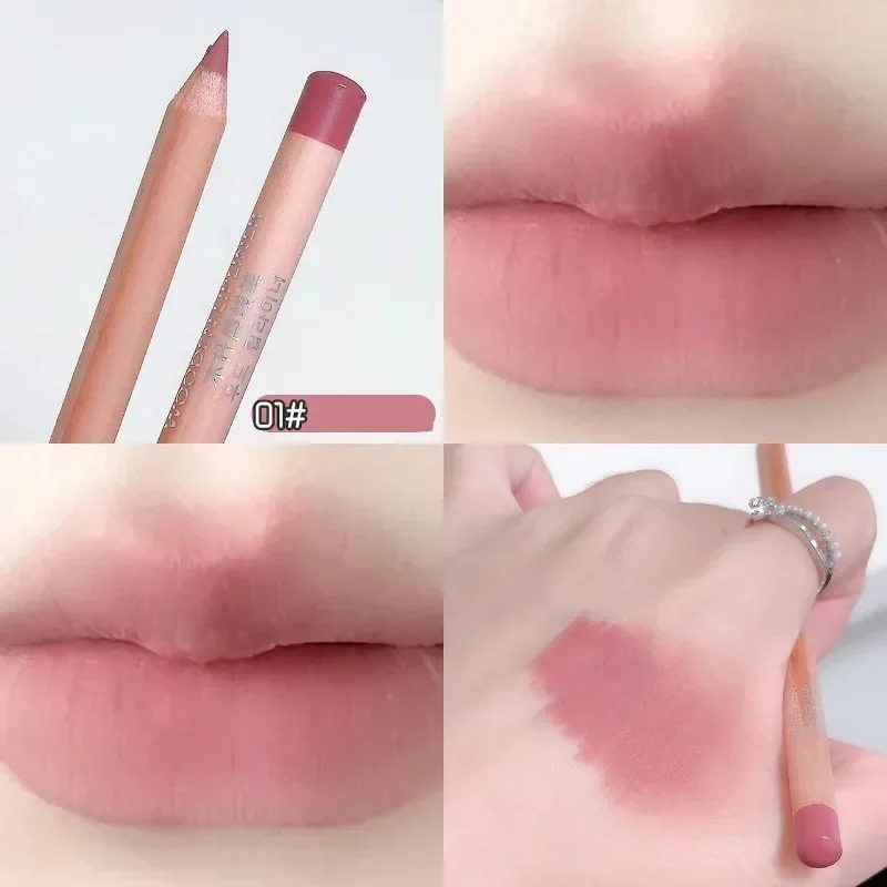Bean Paste Pink Lip Liner ปากกา Professional Lip Liner ดินสอ Velvet Matte Lip Non-stick Cup Nude ลิปสติกปากกา Contour Line แต่งหน้า — image 9