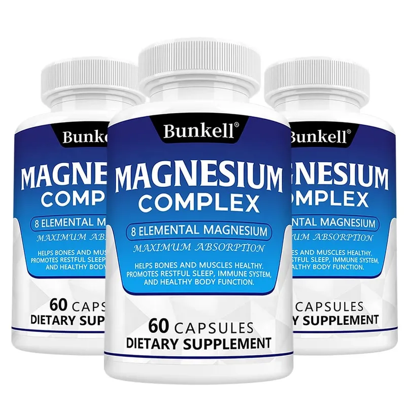 Magnesium Complex Supplement 8 Elemental 1000mg - para sa Bones Muscle Recovery Energy Vegan Non-GMO 120 Capsules — image 10