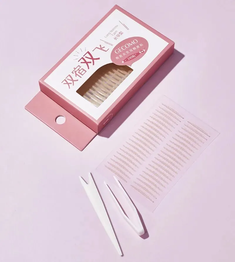 960PCS 보이지 않는 이중 눈꺼풀 테이프 스티커 오래 지속되는 이중 접이식 자체 접착 붙여 넣기 지우기 베이지 큰 눈 도구 — image 5