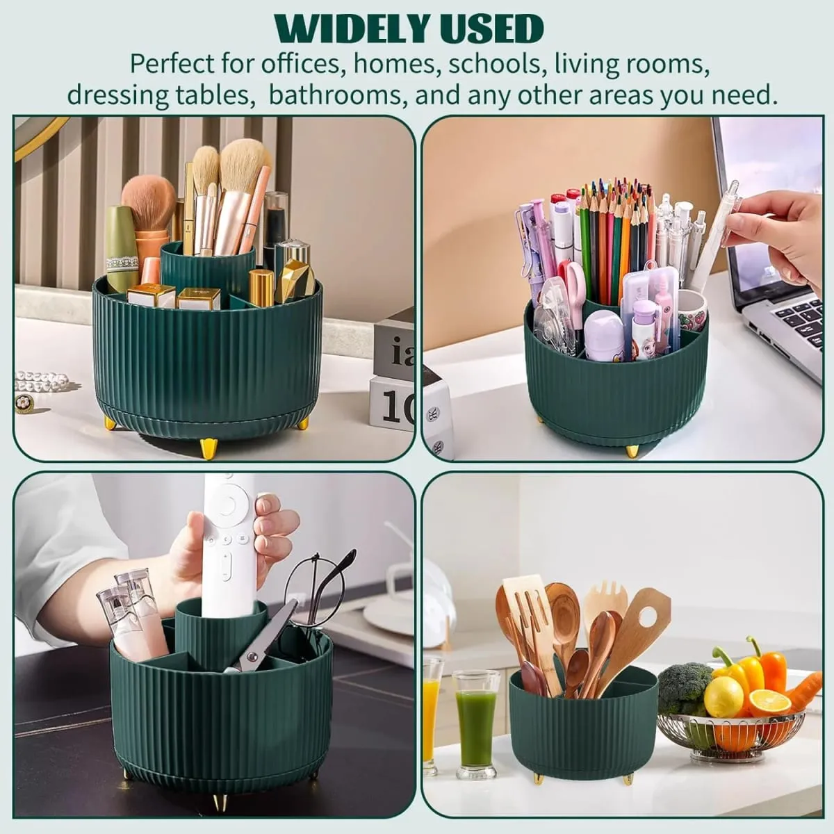 Suporte giratório para pincéis de maquiagem, 5 espaços, 360 °, organizador, multifuncional, armazenamento de mesa, cosméticos, para banheiro de mesa — image 5