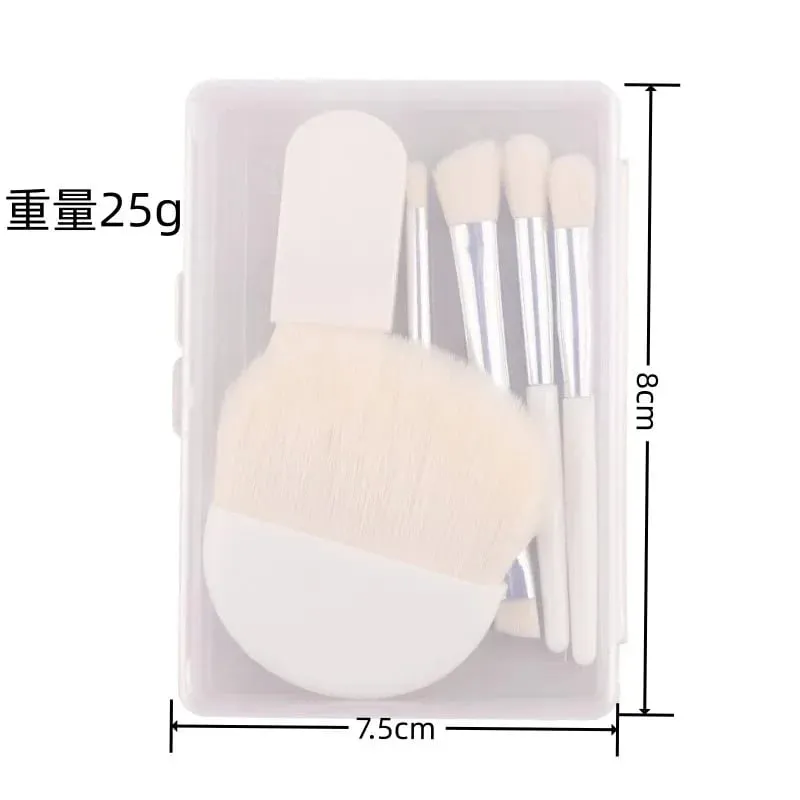 6Pcs Mini Travel Makeup Brushes Set with Clear Box Portable Cosmetic Powder Foundation Blush Blending Concealer Make Up Brushes — image 2