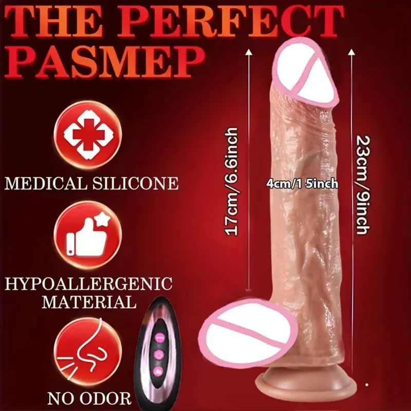 Dildo 8.66-in-1 Thrust & โหมดการสั่นสะเทือนซิลิโคนเพศของเล่นระยะไกลความร้อนและการหมุน G-Spot Stimulator สำหรับช่องคลอด Anal ใช้ Party Favor ผลิตภัณฑ์สำหรับผู้ใหญ่ 8.66 นิ้ว — image 8