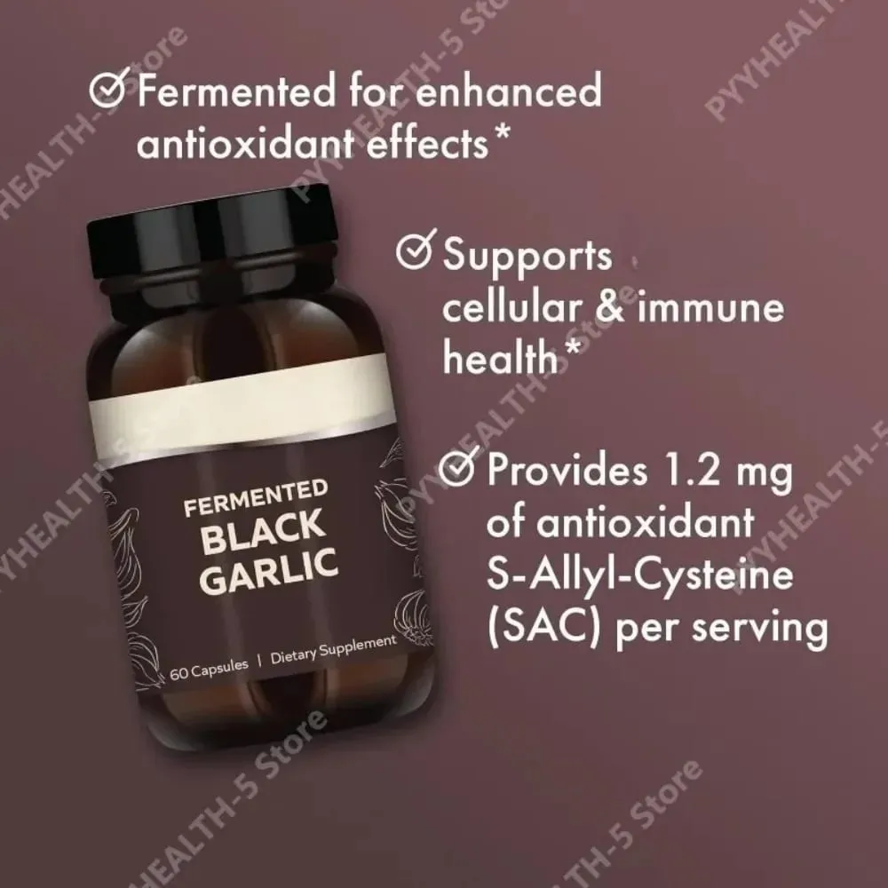 Capsule di aglio nero fermentato per adulti - Supporta il benessere generale, la circolazione e la salute antiossidante 60 capsule Non OGM — image 4