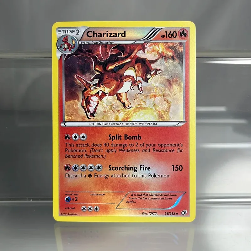 Charizard PTCG Single Collection Card 1. vydání 1996 Vmax Ex Rare Rainbow Card PKM Proxy karty Hračky Dárky — image 24