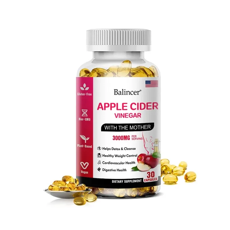 Balincer Apple Cider Vinegar Capsules Fat Burning Appetite Suppressant Healthy Weight Loss Cleanse Vitamin Supplement — image 8