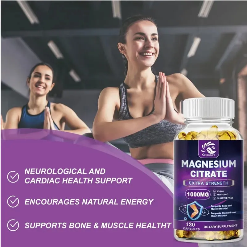 Magnesium Citrate Capsule 1000 Mg - Support for Women & Men Non-GMO Veggie Capsules - 60/120 Capsules — image 5