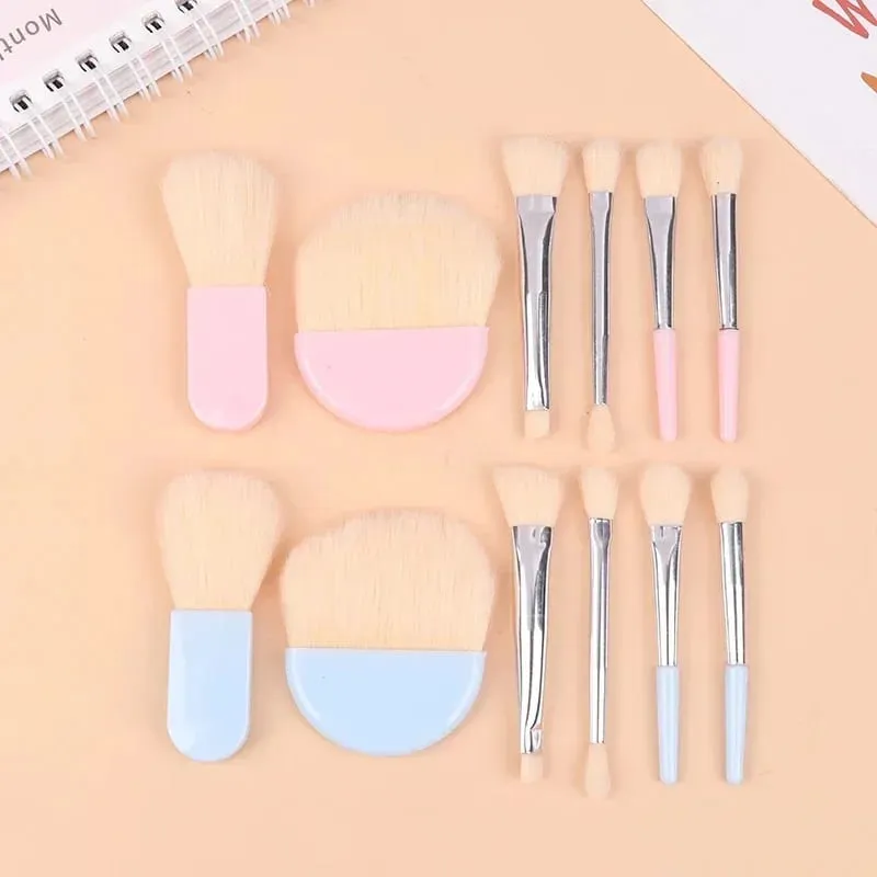 6Pcs Mini Travel Makeup Brushes Set with Clear Box Portable Cosmetic Powder Foundation Blush Blending Concealer Make Up Brushes — image 3