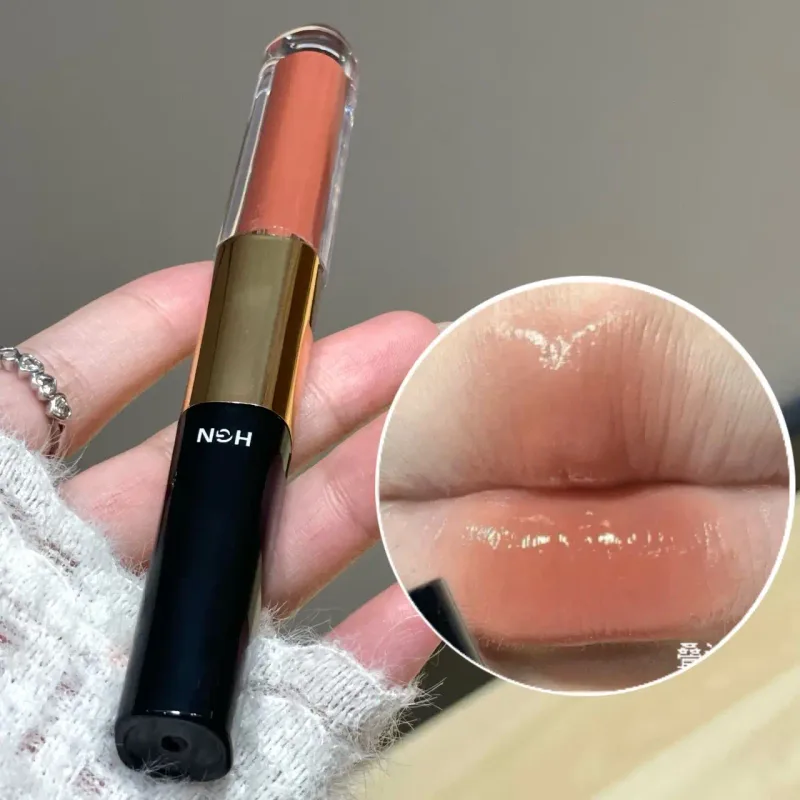 Hgn Dual Ended Matte and Gloss Lip Gloss ลิปกลอสเนื้อแมตต์ ดิวอี้ เคลือบเงา สีติดทนนาน ปรับโทนสีผิวให้กระจ่างใส แต่งหน้าได้หลากหลายสไตล์ — image 5