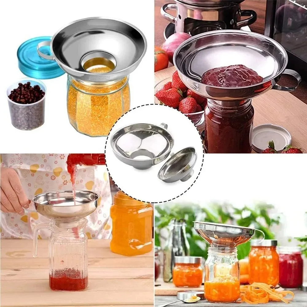 Entonnoir de cuisine en acier inoxydable de qualité supérieure, conception à grande bouche pour la mise en conserve de confiture, d'huile et de liquide, à usage domestique — image 4