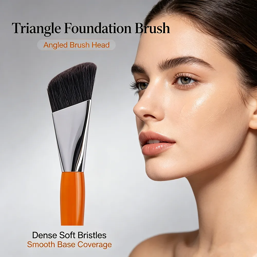 Driehoek Foundation Brush Schuine Contour Foundation Cream Vloeibare Bronzer Make-up kwasten Kristallen handvat Foundation Make Up Tool — image 2