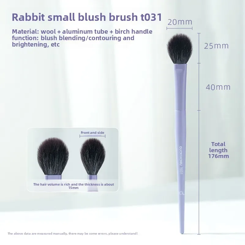 1 brocha para colorete púrpura súper suave, brocha para sombra de ojos y contorno de base, brocha para resaltar cejas y sombras, brochas de maquillaje