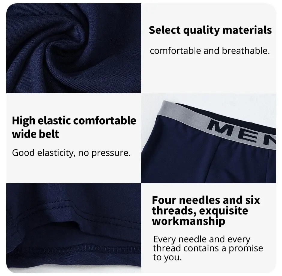 4/5/10Pcs Men's Fashionable Printed Multi-color Combination Underwear Shorts Youth Casual Sports Underwear Boxer Shorts Home Pan — image 6