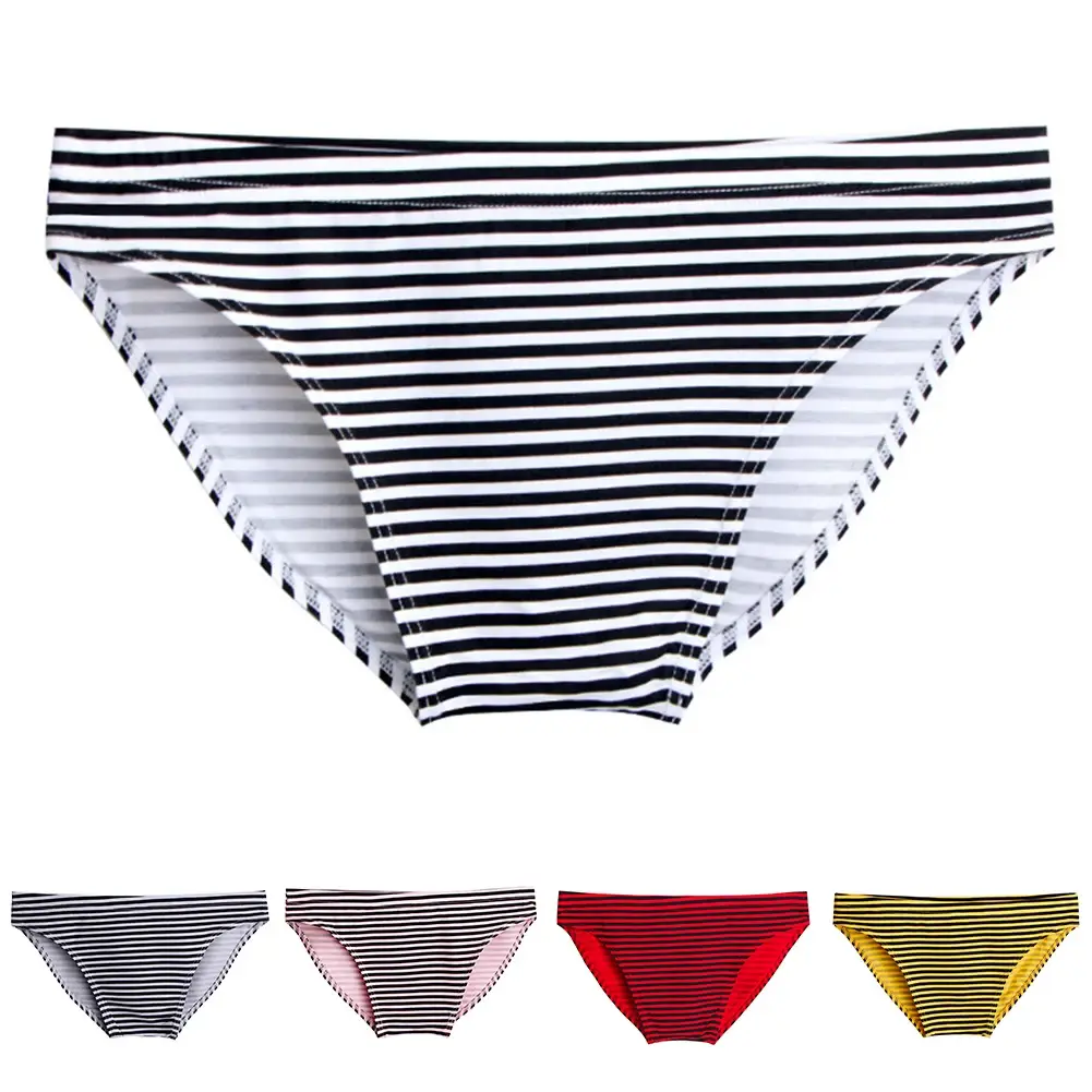 Men Stripe Briefs High Stretchy Soft No Pouch Narrow Side Sissy Underwear Pantie Breathable Daily Wear Triangle Panties — image 6