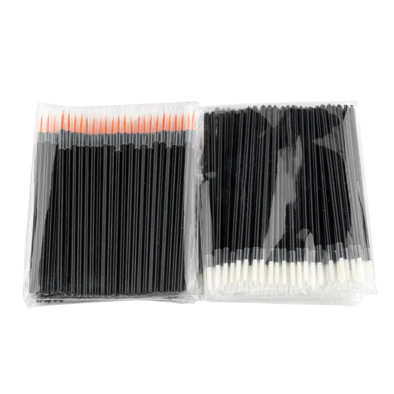 50/100PCS ขายส่งแปรงอายไลเนอร์แปรงแต่งหน้าเครื่องสำอางที่มีหมวกสำหรับผู้หญิงเครื่องมือความงามยาว Thin TIP Applicator แปรงแต่งหน้า — image 9