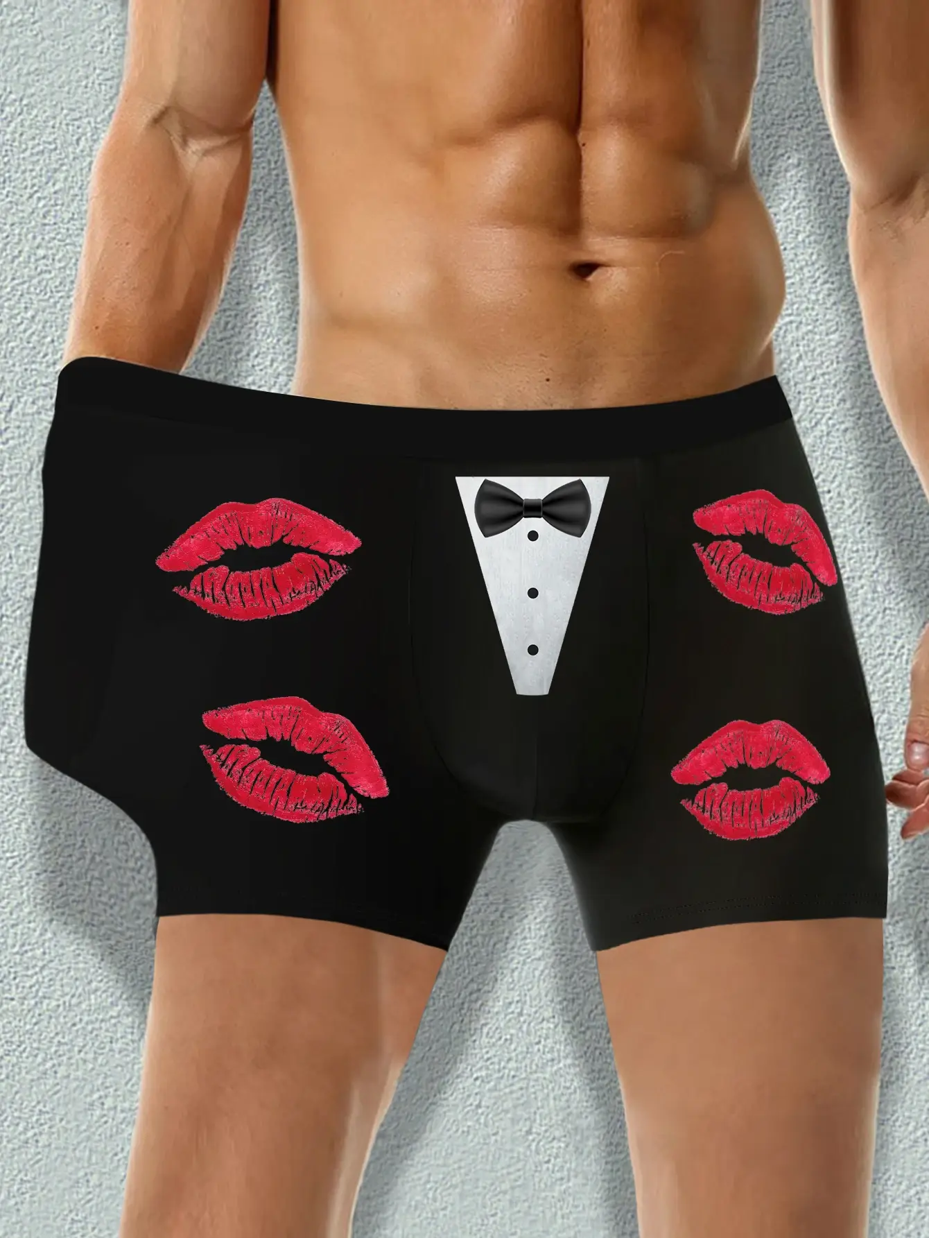 Artı Boyutu Erkekler İlginç Baskı Külot Boxer Külot Nefes Alabilir Külot Büyük Boy Boxer Şort S-2XL — image 5