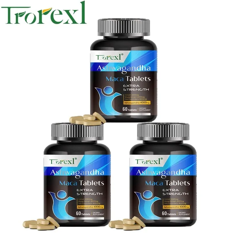 Ashwagandha & Maca Root Male Enhancing Supplement Max Strength Boost High Stamina Vitalitet for mænd