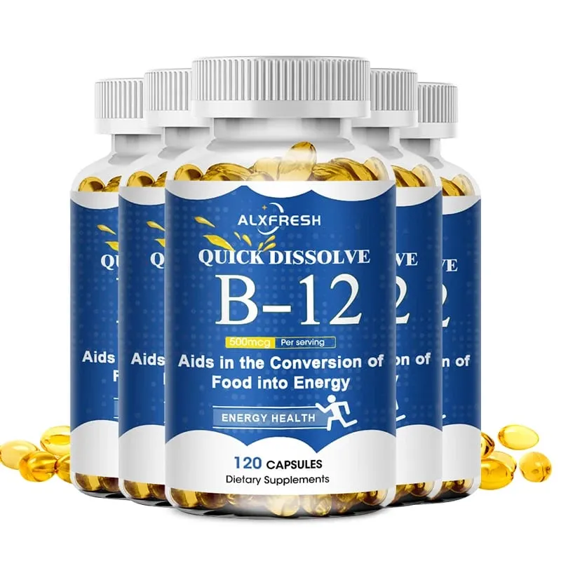 Vitamin-B12-Kapseln unterstützen zelluläre Anämie, Energieproduktion, bekämpfen Müdigkeit, psychische Gesundheit, Stimmungsstabilität und bewahren die Nerven — image 8