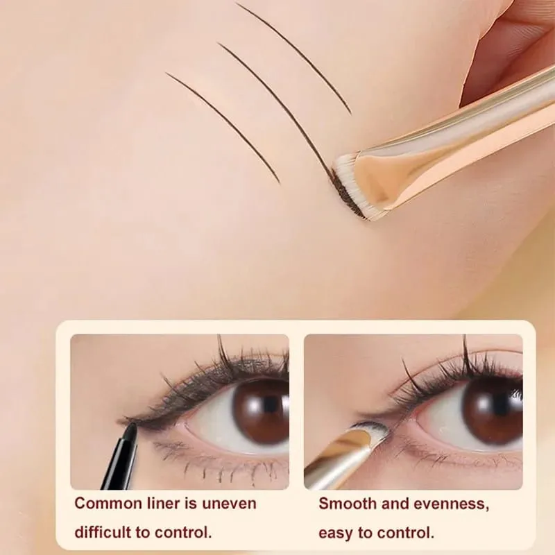 2 stücke Gebogene Eyeliner Make-Up Pinsel Augen Make-Up Wisch Werkzeuge Präzision Weiche Lidschatten Pinsel Scharfe Dünne Kleine Augen Kosmetische Werkzeuge