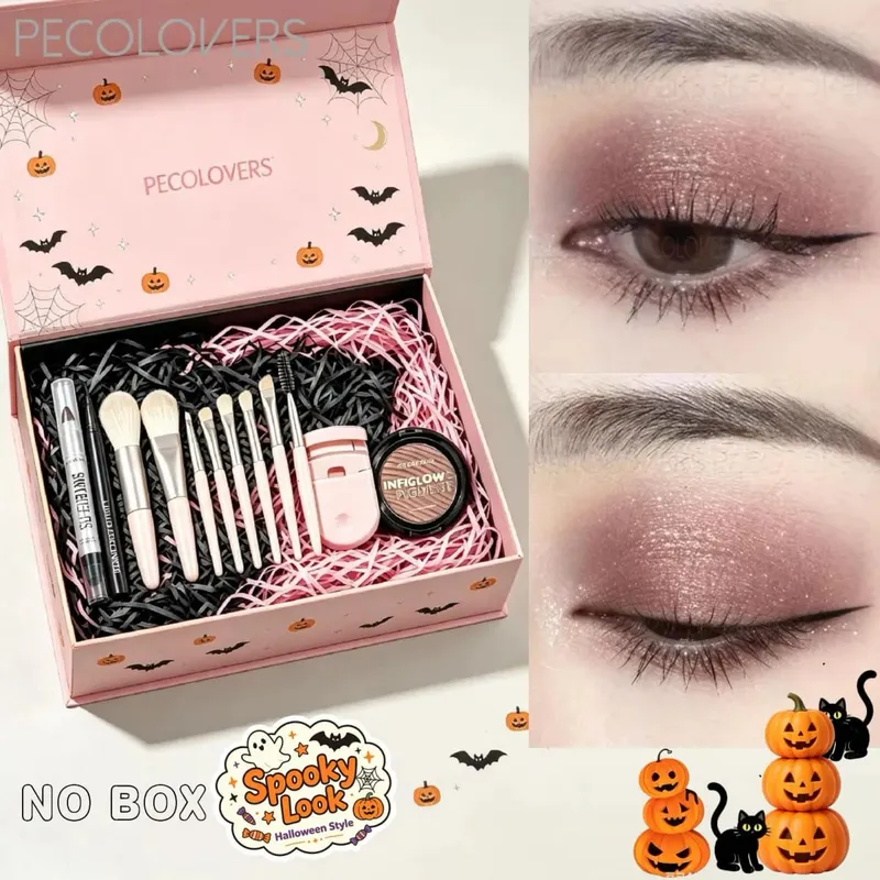 Collezione di trucco per occhi da 12 pezzi Ombretto luccicante Eyeliner liquido Pennelli per trucco per occhi morbidi Set di cosmetici per la bellezza quotidiana degli occhi — image 2