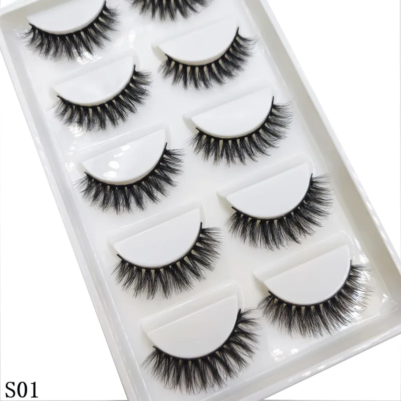 Natural 3D Mink False Eyelashes Makeup Fake Eye Lashes Faux Cils Make Up Beauty Tools Wholesale 5 Pairs — image 44