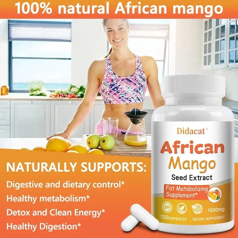 African Mango Capsules - Powerful Metabolism Appetite Suppressant Immune System Health Fat Burning Capsules Non-GMO — image 6