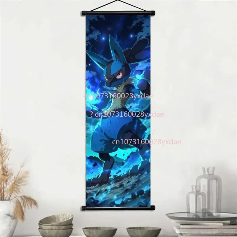 Anime-gedrucktes Pokemon-Poster, Cartoon-Wandkunstwerk, Gengar, Eichhörnchen, Bulbasaur, Pikachu, Hängerolle, Familienzimmer-Dekoration — image 12