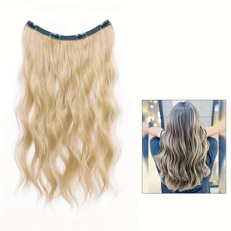 Ondulations d'eau bouclées une extension de cheveux à reflets de quatre cal extensions de cheveux synthétiques invisibles naturelles et sans trace — image 5