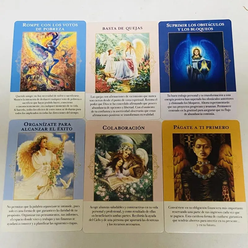 44 Deck Angels of Abundance Oracle Cards 10,4*7,4 cm Spanische Version Fate Divination Tarot Brettspiel Ángeles de abundancia — image 4
