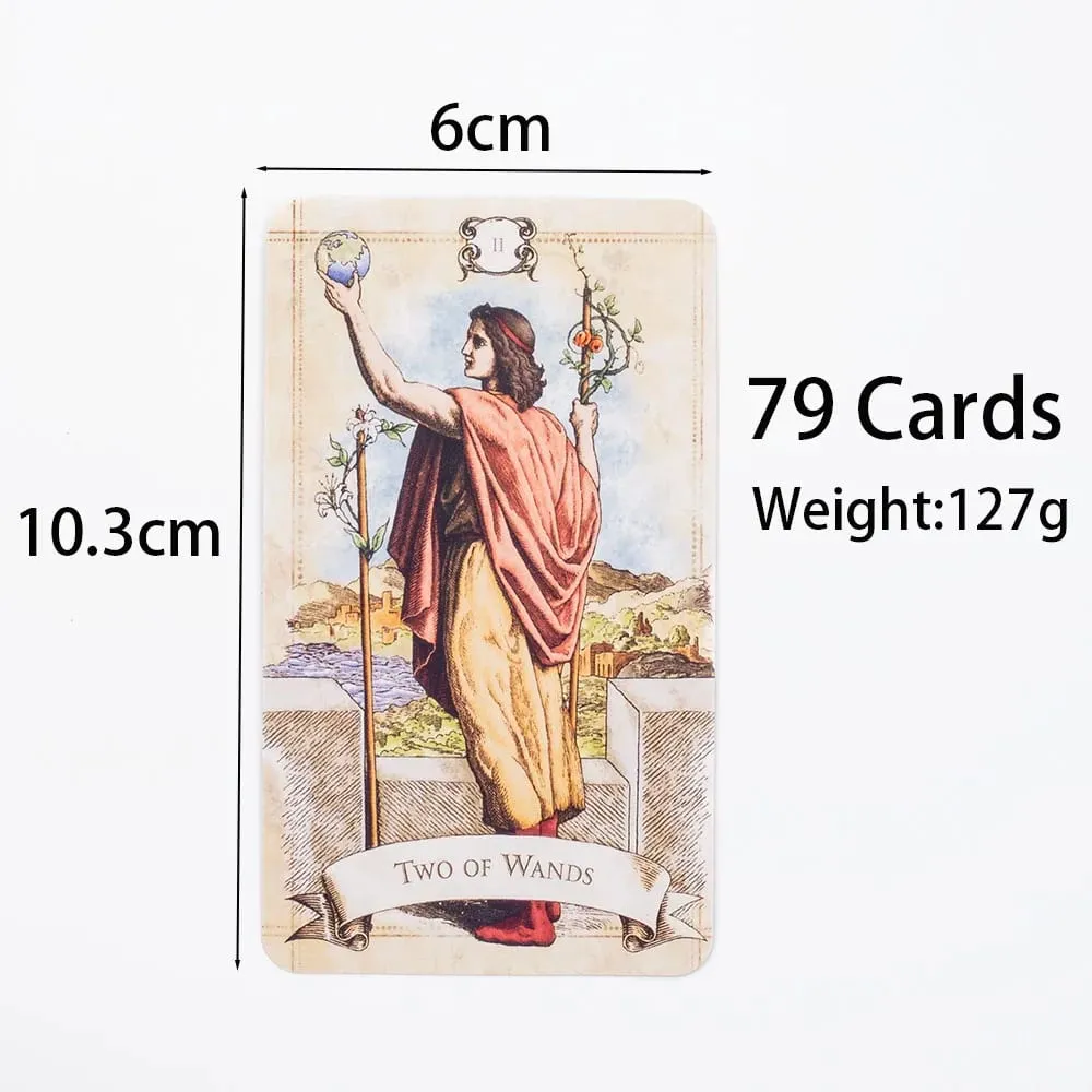 สไตล์เก่า Tarot 79 ดาดฟ้า Oracle ภาษาอังกฤษ Visions Divination Edition Board เล่นเกมสำหรับ Fortune Telling 10.3*6 ซม. — image 6