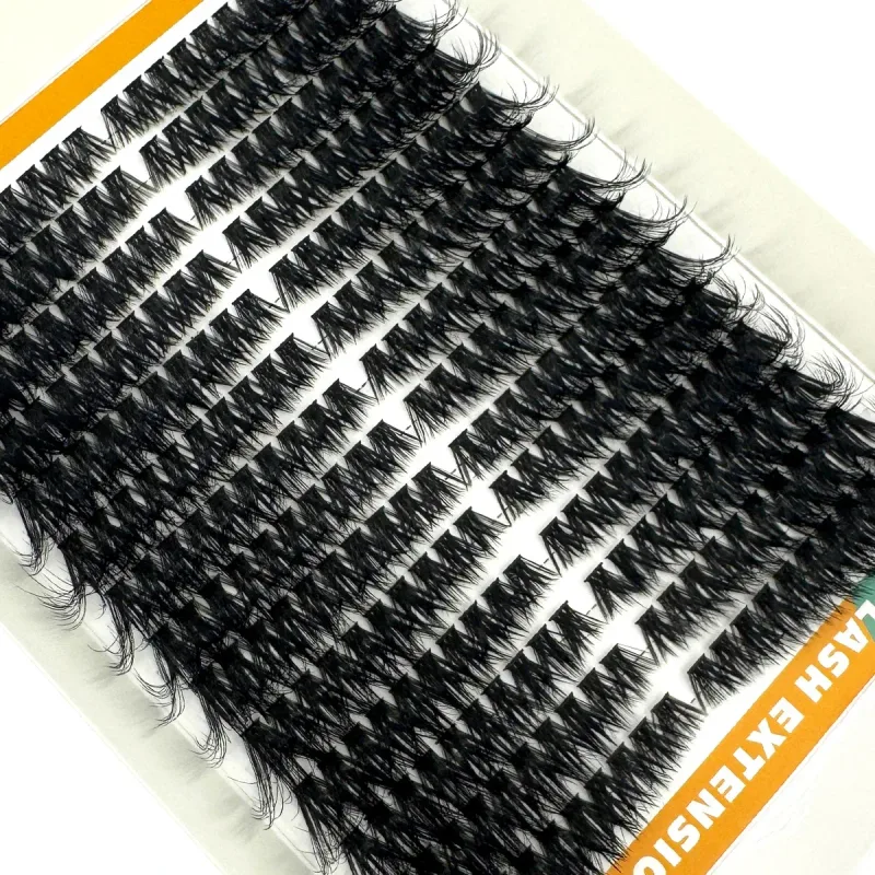Cils individuels gauche/droite Extension de cils oeil de chat 80D grappes de cils moelleux Extensions de grappes de cils à Volume épais
