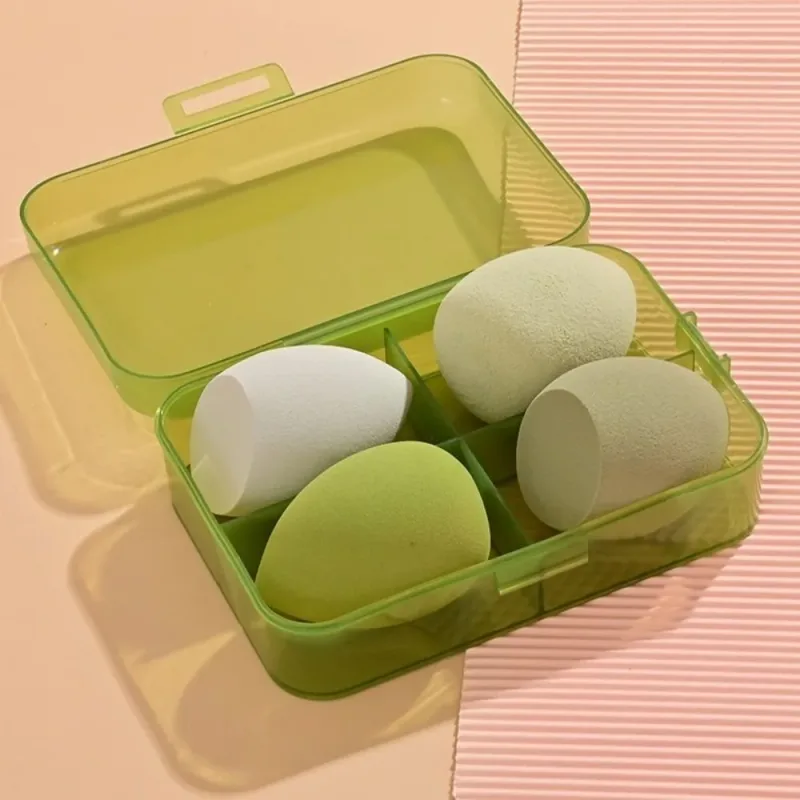 4Pcs Schönheit Pro Foundation Cosmetic Puff Set Trocken Nass Verwendbar Make-Up-Tool Magische Pinsel Mit Box Schwamm Pulver Make-Up — image 8