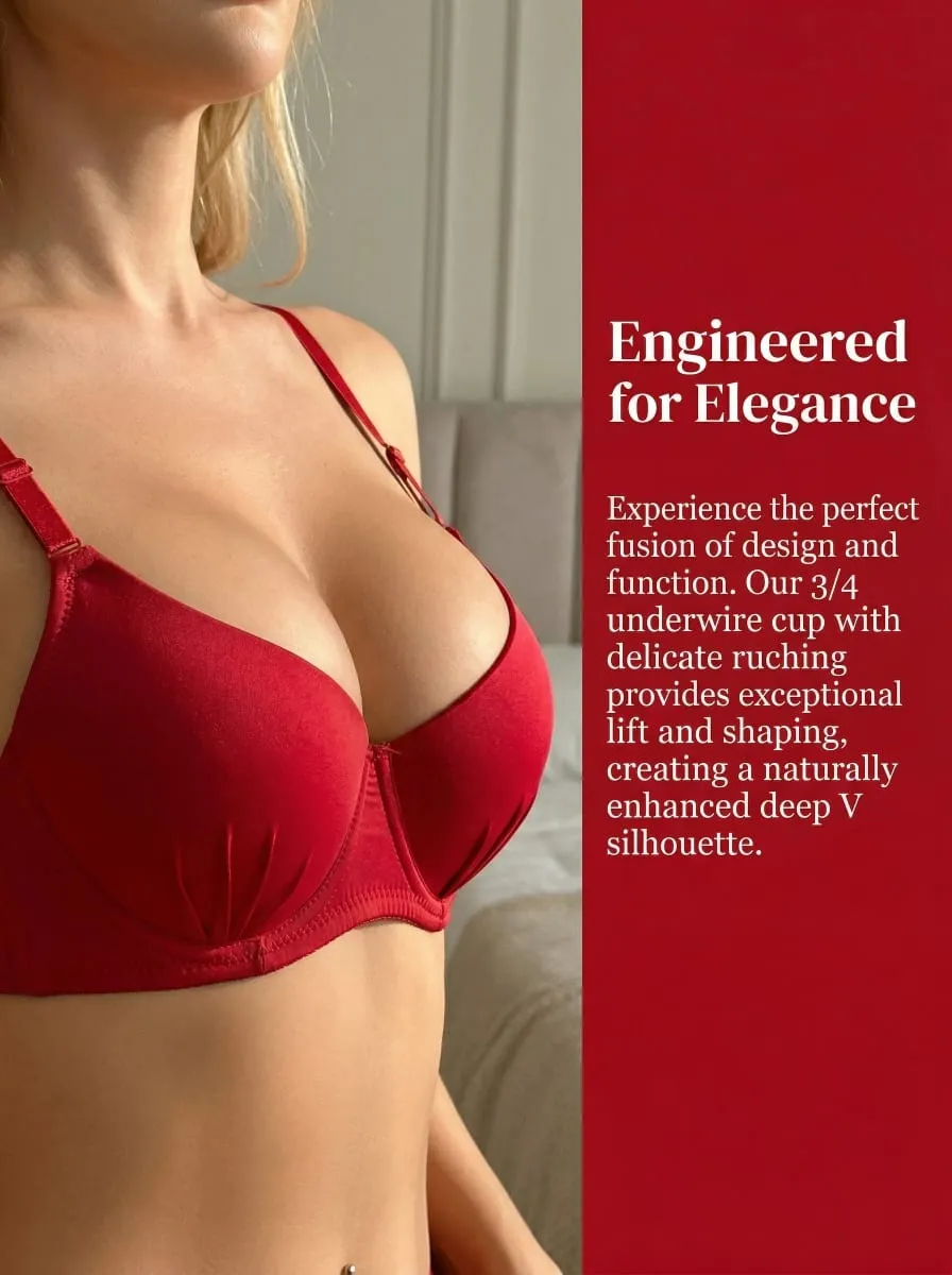 สีแดงลูกไม้-ฟรี Bra ชุด 3D ถ้วยแม่พิมพ์ Encased Underwire สำหรับ Superior Lift นุ่มสำหรับ All-Day Comfort & เสถียรภาพ B2087 — image 5