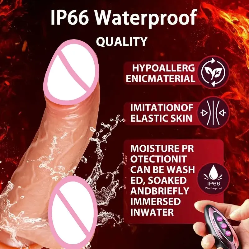 Dildo 8.66-in-1 Thrust & โหมดการสั่นสะเทือนซิลิโคนเพศของเล่นระยะไกลความร้อนและการหมุน G-Spot Stimulator สำหรับช่องคลอด Anal ใช้ Party Favor ผลิตภัณฑ์สำหรับผู้ใหญ่ 8.66 นิ้ว — image 3