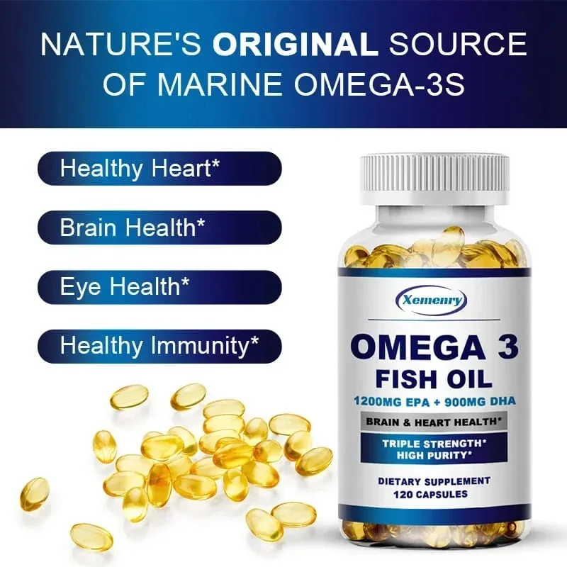 Minyak Ikan Omega 3 - Menyokong Sistem Saraf Otak Baik untuk Kardiovaskular & Kesihatan Kulit Antioksidan — image 4