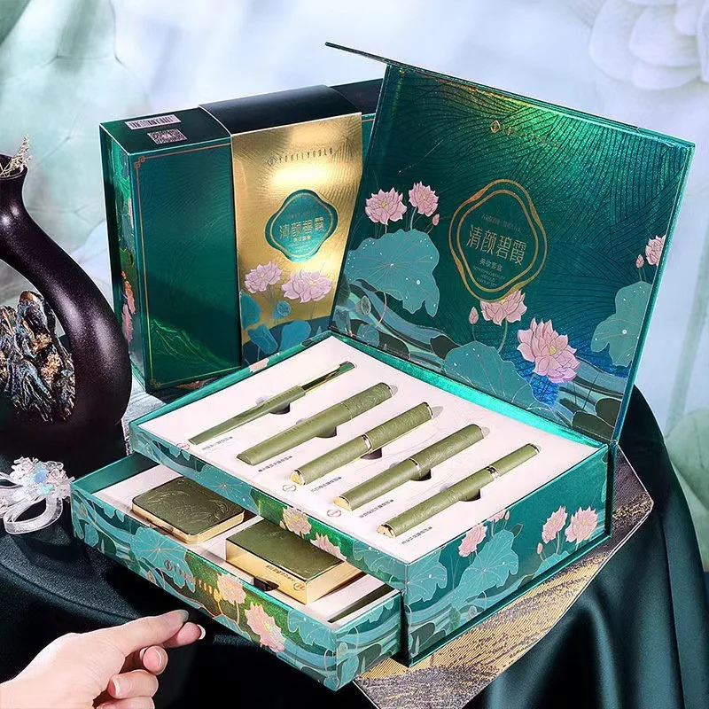 Coffret de maquillage de noël, coffret cadeau BB crème, rouge à lèvres, Eyeliner, fard à paupières, crayon à sourcils, beauté, cosmétiques, cadeau de vacances