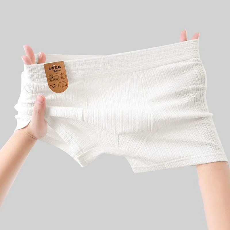 Men's Cotton White Antibacterial Briefs Four Corners Boxers — image 2