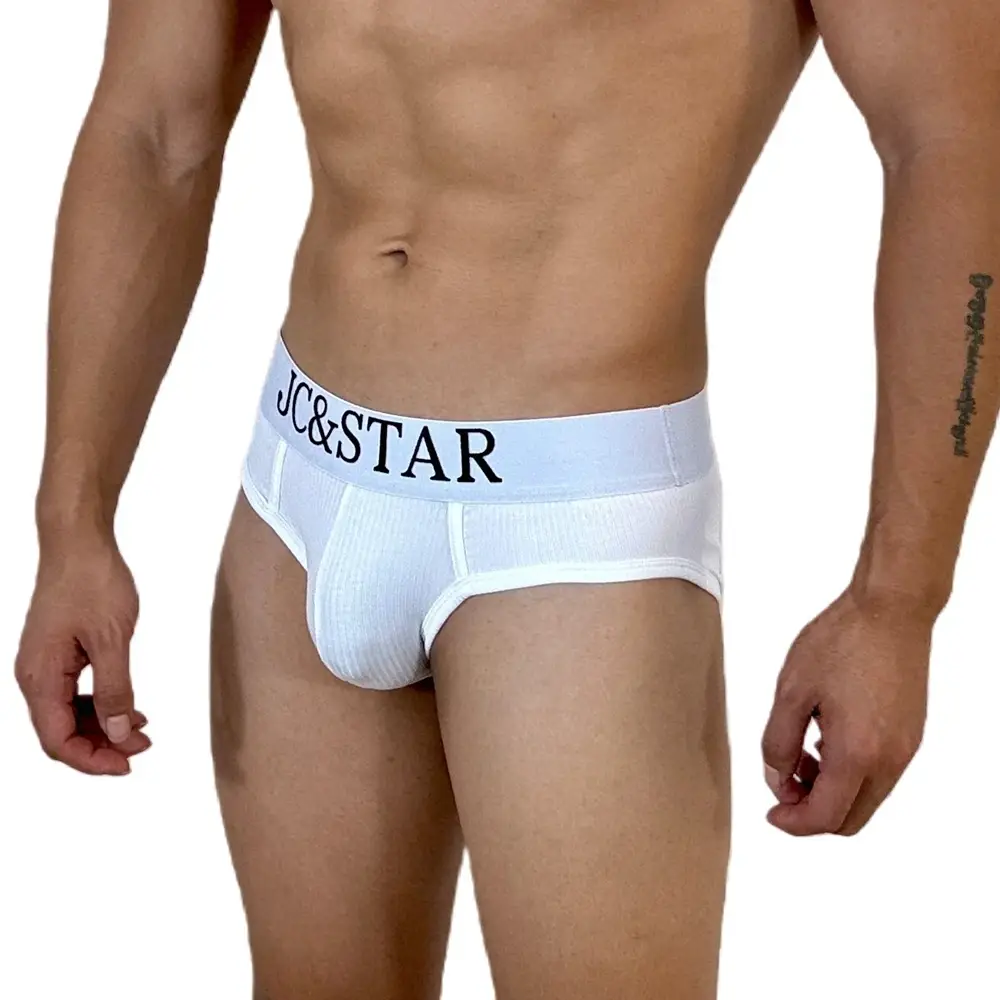 Athletic High Cut Design Sexy Man's Underwear Briefs Underpants Ribbed Cotton Sports Comfort Men Bikini Slip Men's Tanga Briefs — image 2