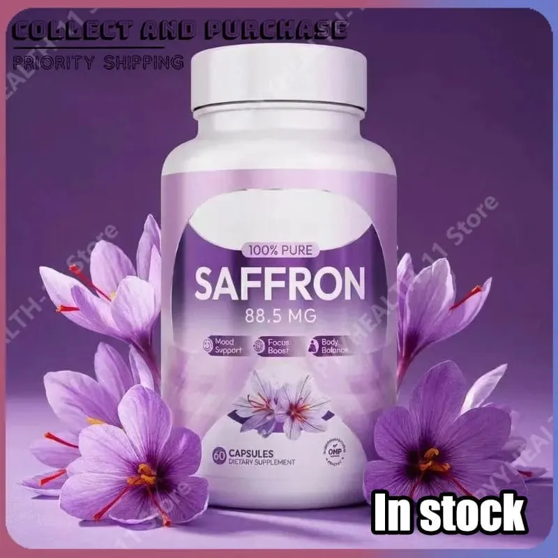 แคปซูลหญ้าฝรั่น 100% 88.5 มก. สารสกัดจากดอก Crocus Sativus L พร้อมสารสกัดจากพืชธรรมชาติ Crocin Safranal อาหารเสริมสุขภาพประจำวัน — image 2