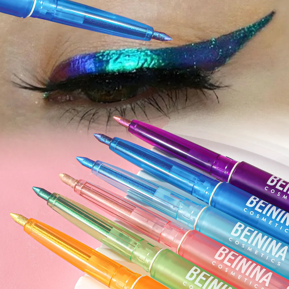 Shiny Chameleon Metallic Blue Eyeliner Gel Pen Ombretto Multicolor Eye Liner Perlescente Polarizzato Glitter Eye Pigment Cosmetico — image 3