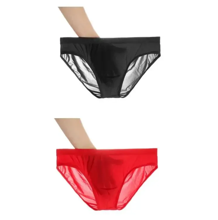 2PCS Ultra Thin Ice Silk กางเกง Plus ขนาด M-4XL สีทึบเยาวชนโปร่งแสงต่ำเอว Breathable เซ็กซี่ชายกางเกง — image 21