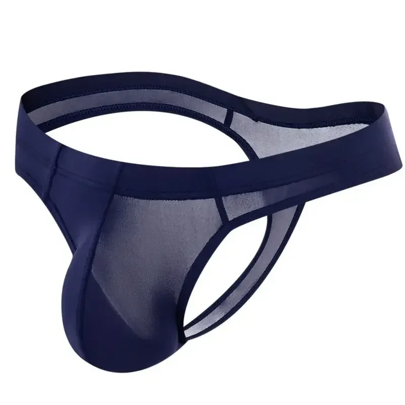 Sexy Men's Thongs Underwears Ultra-thin Thong G Strings Pouch Ice Silk Tanga Hombre Sexy Gay Underpants Breathable Briefs Men — image 6