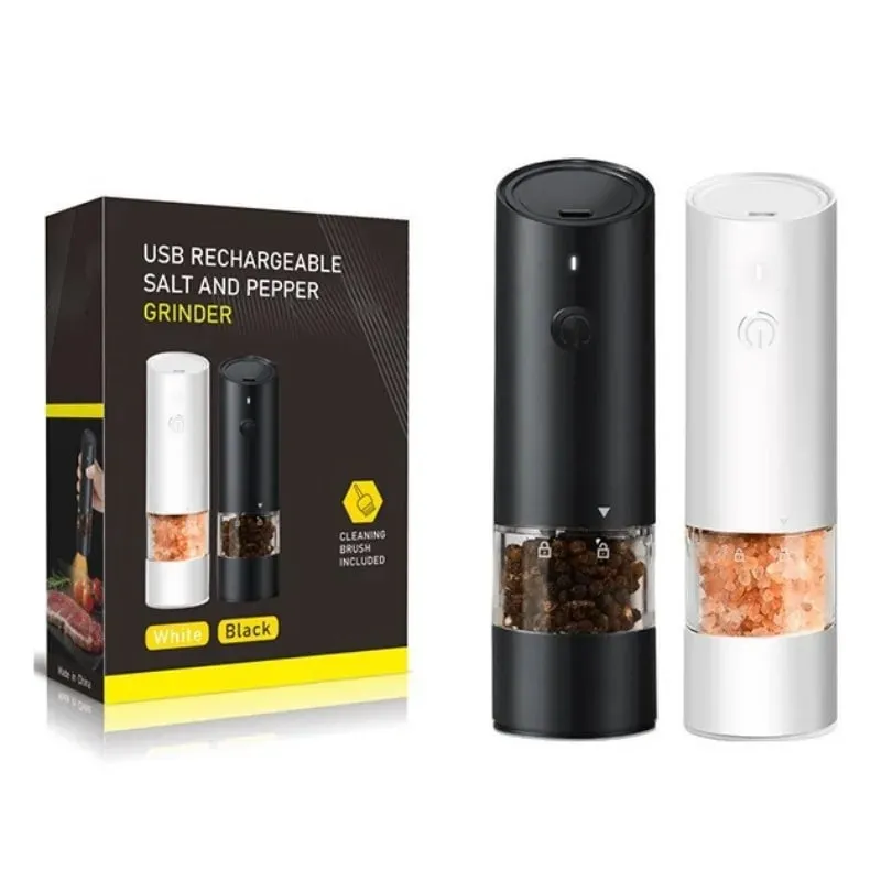 Conjunto elétrico automático de moedor de sal e pimenta, recarregável com usb, moedor de especiarias ajustável, ferramentas de cozinha — image 12