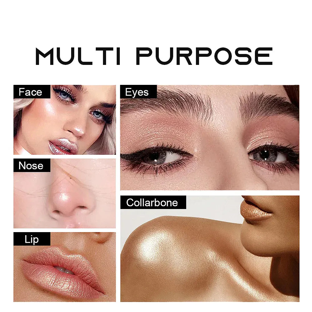 Ombretto bicolore in stick a lunga durata, evidenziatore luccicante a prova di sbavature, sfumabile, cosmetico per il trucco del contorno occhi — image 2